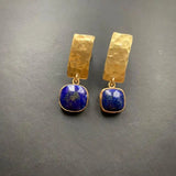 Boho quadratische Lapislazuli-Ohrhänger