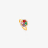 Farbwellen-Herzen Drehring | Gold
