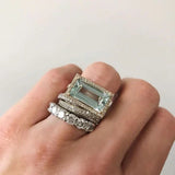 Vintage Silber-Ring-Set mit Türkis-Glas