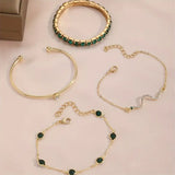 Grünes Edelstein-Armband-Set