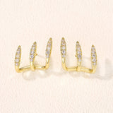 Elegante Ohrringe mit Strass und Drei-Krallen-Fassung - Haller