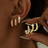 Elegante Ohrringe mit Strass und Drei-Krallen-Fassung - Haller