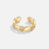 Kristall-Waben-Ring | Gold