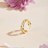 Kristall-Waben-Ring | Gold