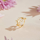 Neraya zarter offener Blatt-Ring | Gold