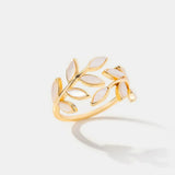 Neraya zarter offener Blatt-Ring | Gold