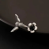 Kolibri- & Blüten-Ring - Verstellbarer offener Vogel-Ring für Damen