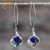 Ohrringe mit blauem Stein in Silber