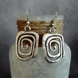 Spiral Boho-Ohrringe in Silber