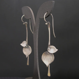 Silber-Blatt-Ohrringe