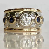 Vintage Goldring mit eingelegtem Zirkonia