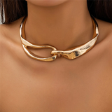 Auffällige strukturierte Gold-Ketten-Choker-Halskette