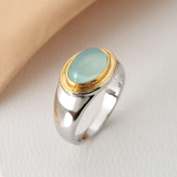 Gabi - Vintage Ring mit grünem Mondstein