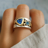 Vintage Ring mit blauem Kristall