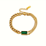 Zeitloses Gold-Smaragd-Bar-Armband