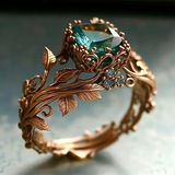 Naturgrüner Kristall-Ring