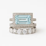 Vintage Silber-Ring-Set mit Türkis-Glas