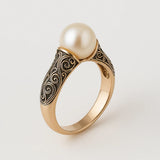 Vintage Goldring mit Perle