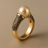 Vintage Goldring mit Perle
