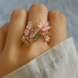 Leuchtender Schmetterling-Zirkonia-Ring