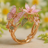Leuchtender Schmetterling-Zirkonia-Ring