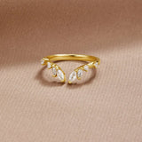 Peace - Kristall-Gold-Ranken-Ring