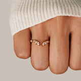 Peace - Kristall-Gold-Ranken-Ring
