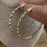 Vintage Ring & Ohrringe mit blauem Opal