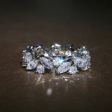 Vintage Ewigkeitsring mit Marquise- und runden Diamanten