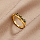 Mary - Smaragdgrüner mehrlagiger Ring