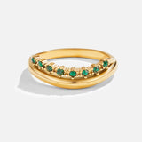 Mary - Smaragdgrüner mehrlagiger Ring