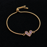 Elegantes fliederfarbenes Gold-Armband
