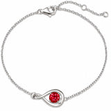 Elegantes Rubin-Unendlichkeit Weißgold-Armband