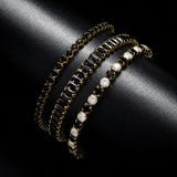 Raffiniertes Onyx-Kupfer-Armband-Set