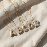 Blasenbuchstaben Initial-Halskette | Gold