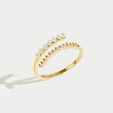 Virelle offener Ring mit Perle & Kristall | Gold